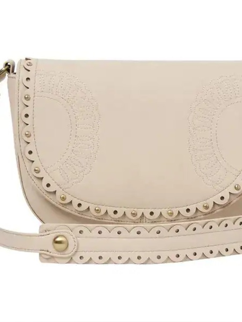 Urban Originals Unity White Scalloped Edge Crossbody Bag